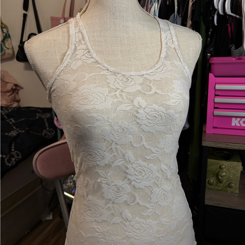 Lace Floral Tank Top